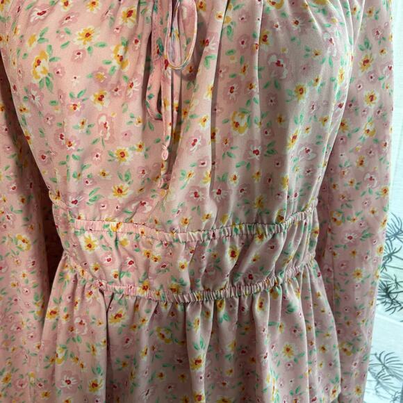 Derek Heart Crop Top Long Sleeve Large Floral High Waist On/Off Shoulder Barbie - Picture 3 of 9